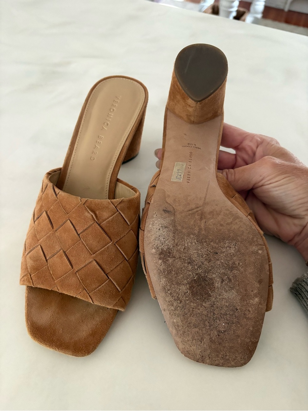 Veronica Beard Kiele Pecan Woven Suede Mule
Size 8.5 - Picture 3 of 4